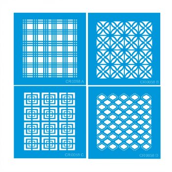 Kit com 4 Mini Stencil CR Laser Nº 2 - 10x10