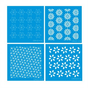 Kit com 4 Mini Stencil CR Laser Nº 5 - 10x10