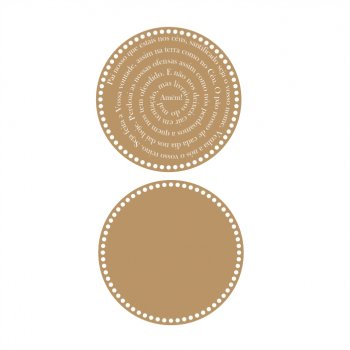 Base + Tampa Pai Nosso para Crochê em MDF 27 cm