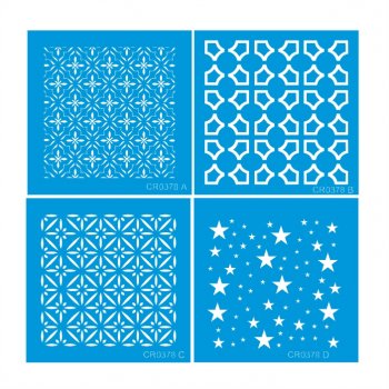 Kit com 4 Mini Stencil CR Laser Nº 7 - 10x10