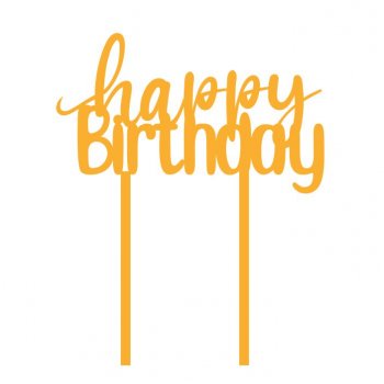 Topper de Bolo em Acrílico Happy Birthday Nº 4 (M-G)