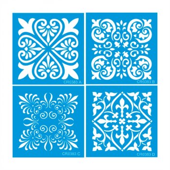 Kit com 4 Mini Stencil CR Laser Nº 8 - 10x10