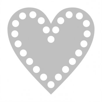 Base Coração para Crochê em Acrílico - 10 cm x 10 cm