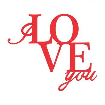 Aplique I Love You em Acrílico (P-M-G)