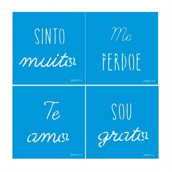 Kit com 4 Stencil CR Laser Hoponopono Nº 2 - 14x14