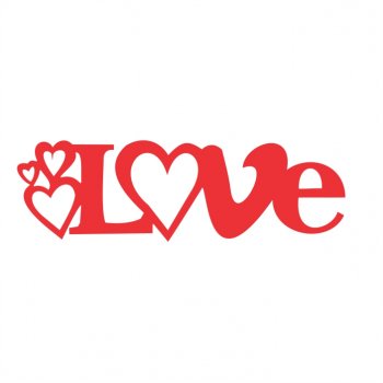 Aplique Love Coração em Acrílico (P-M-G)