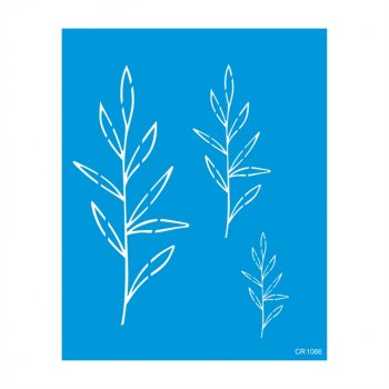 Stencil Pintura Orgânica Folhagem Modelo 05 - 20x25