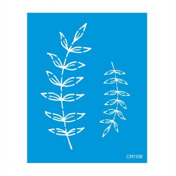 Stencil Pintura Orgânica Folhagem Modelo 08 - 20x25