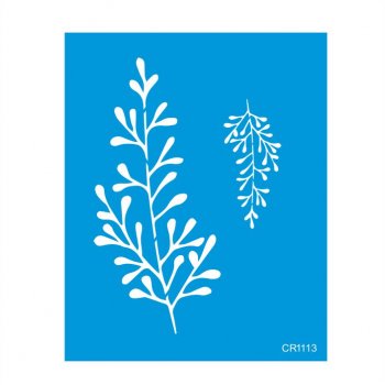 Stencil Pintura Orgânica Folhagem Modelo 11 - 20x25
