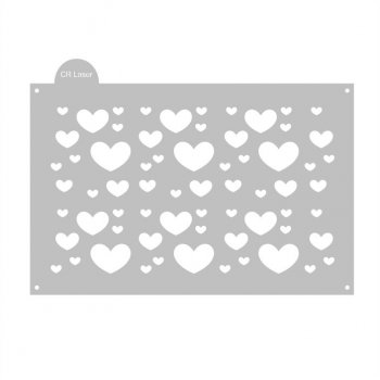 Stencil CR Laser para Bolo Corações (P-G)