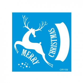 Stencil CR Laser Merry Christmas 04 - 14x14