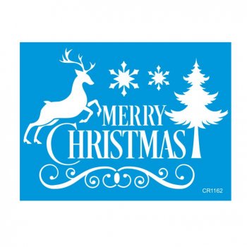 Stencil CR Laser Merry Christmas 06 - 15x20