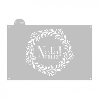Stencil CR Laser para Bolo Feliz Natal Mod 1
