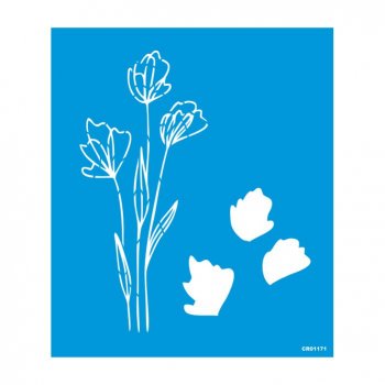 Stencil CR Laser Pintura Orgânica Flor de Lisianto - 30x35