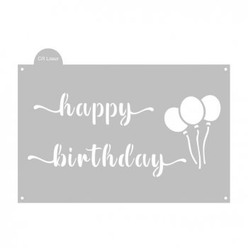 Stencil CR Laser para Bolo Happy Birthday