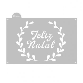 Stencil CR Laser para Bolo Feliz Natal Mod 3