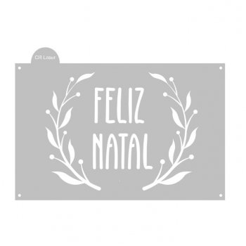 Stencil CR Laser para Bolo Feliz Natal Mod 4