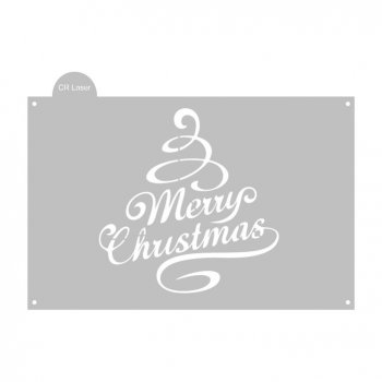 Stencil CR Laser para Bolo Merry Christmas