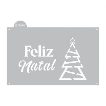 Stencil CR Laser para Bolo Feliz Natal Mod 5