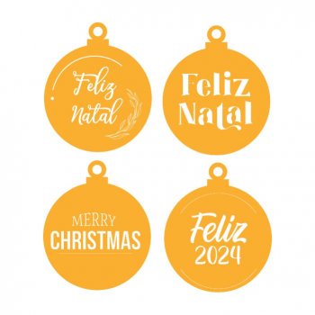 Kit com 4 Bolas de Natal em Acrílico