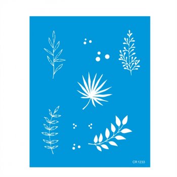 Stencil CR Laser Pintura Orgânica Folhagens Pequenas - 20x25