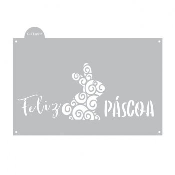 Stencil CR Laser para Bolo Feliz Páscoa