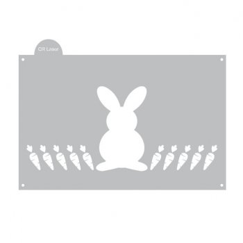 Stencil CR Laser para Bolo Coelho Cenouras