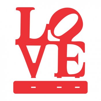 LOVE na Base em Acrílico Vermelho