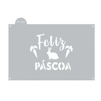 Stencil CR Laser para bolo Feliz Páscoa 2