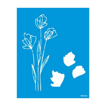 Stencil CR Laser Pintura Orgânica Flor de Lisianto - 20x25