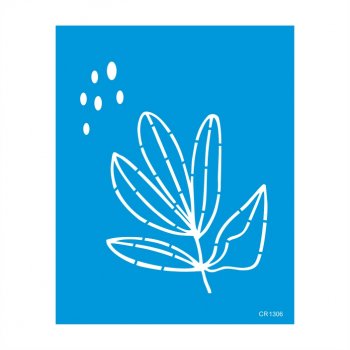 Stencil CR Laser Pintura Orgânica Folha Estilizada - 20x25