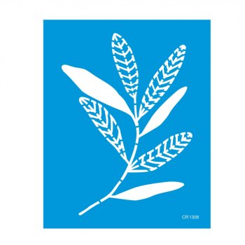 Stencil Pintura Orgânica Folhagem Modelo 15 - 20x25