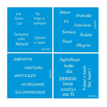 Kit com 4 Mini Stencil CR Laser Frases