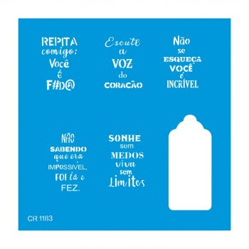 Stencil CR Laser Frases com TAG 02 - 20x25
