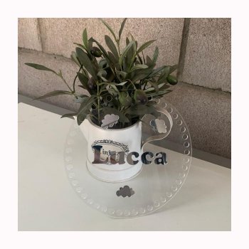 Base para Crochê com Nome Personalizado + Aplique NUVEM em Acrílico
