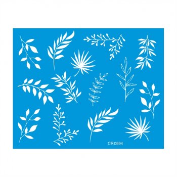Stencil CR Laser Pintura Orgânica Mini Folhagens Mod 01 - 20x25