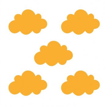 Kit com 5 Nuvens em Acrílico