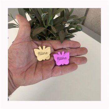 Kit com 30 Etiquetas TAG Borboleta Personalizada em Acrílico 02 - (P-M-G)