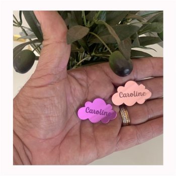 Kit com 30 Etiquetas TAGs Nuvem Personalizada em Acrílico (P-M-G)