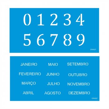 Kit com 2 Stencils CR Laser Números e Meses - Mod 02