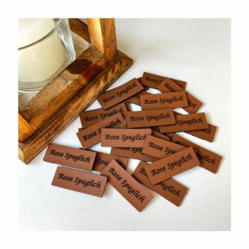 Etiqueta Retangular Personalizada em Couro Sintético