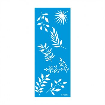 Stencil CR Laser Pintura Orgânica Mini Folhagens Mod 02- 10x25