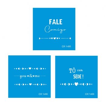 Kit com 3 Mini Stencil CR Laser Frases - 01