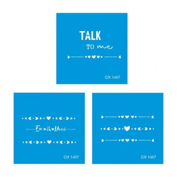 Kit com 3 Mini Stencil CR Laser Frases - 02