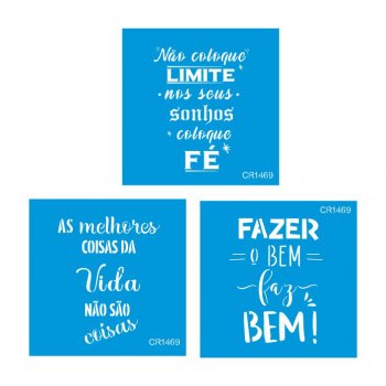 Kit com 3 Mini Stencil CR Laser Frases - 03
