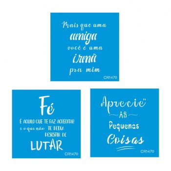 Kit com 3 Mini Stencil CR Laser Frases - 04