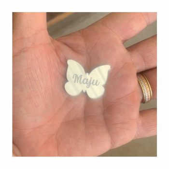 Etiqueta TAG Borboleta Personalizada em Acrílico Espelhado