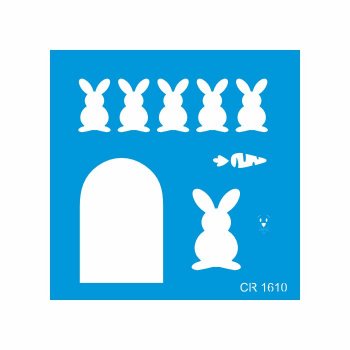 Stencil Coelhinho da Páscoa - 14x14