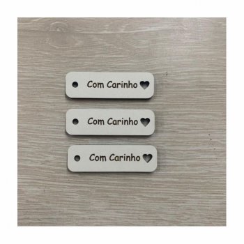 Kit com 3 Tags COM CARINHO em MDF Branco