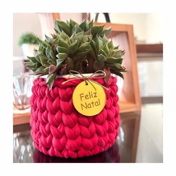 Kit com 10 Etiquetas TAG Redonda FELIZ NATAL em Acrílico (P-M-G)